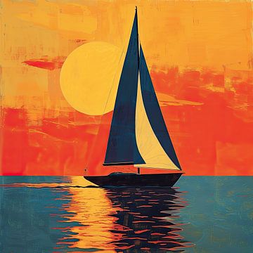 Sailboat Moon Maritime Sea Nautical by Niklas Maximilian