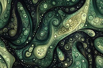 Dynamische Groene Organische Kunst van Modern Collection