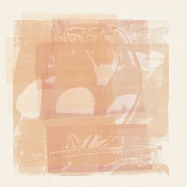 Une œuvre d'art abstrait onirique dans des tons de beige et d'abricot sur Art minimaliste abstrait