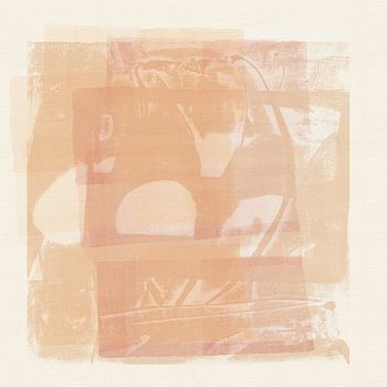 Verträumte abstrakte Kunst in Beige- und Apricot-Tönen