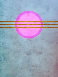 Abstract design met roze en goud