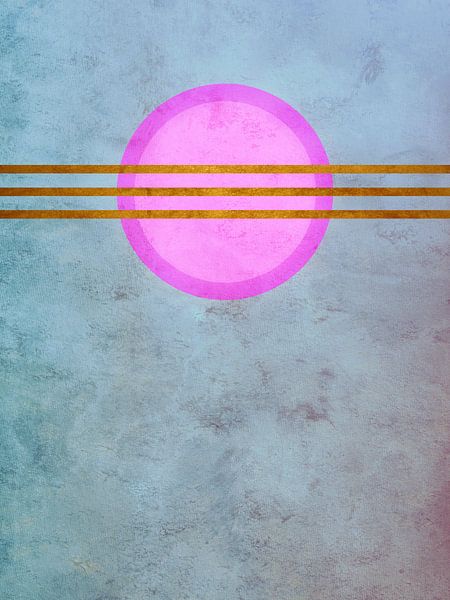 Abstract design met roze en goud van Hilde Remerie Photography and digital art