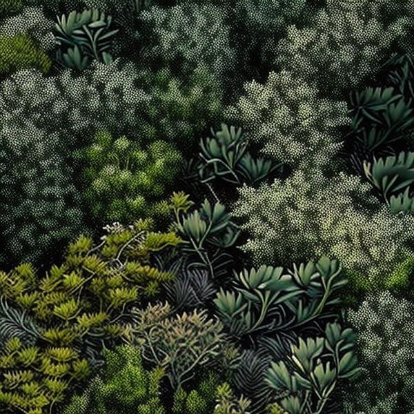 Pointillistischer Wald von oben von Vythryd Arts