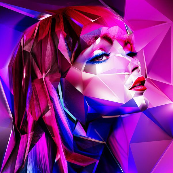 Rêver par Pat Bloom - Moderne geometrische abstractie, surrealisme en deconstructivisme kunst