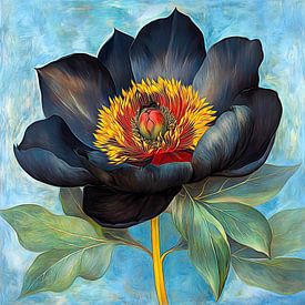 Black peony by Jutta Maria Pusl