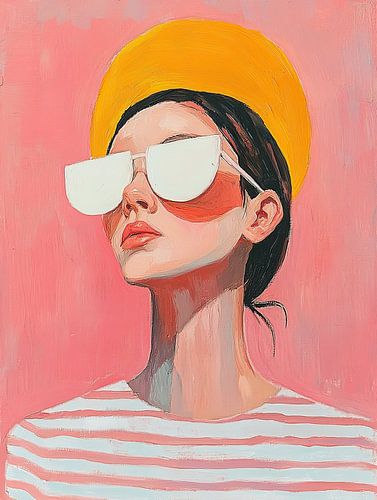 Woman Sunglasses | Sunny Woman with Sunglasses by Eye catching paintings