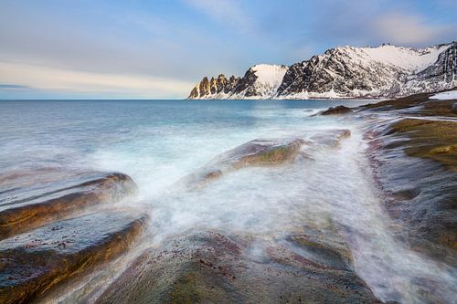 Winterlandschap op Senja in noord Noorwegen