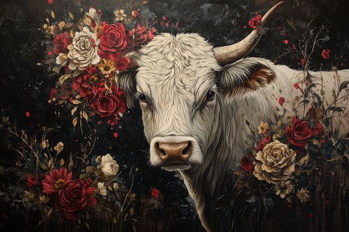 Elegance in Roses - La vache à la beauté florale classique