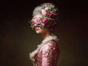 Rosen-Augenbinde | Blindfold of Pink Roses von Blumen Studio