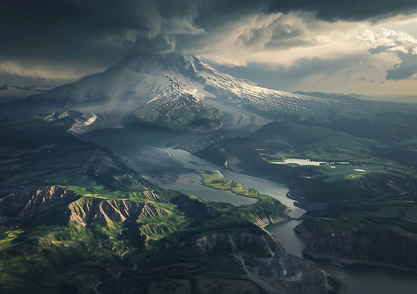 Dramatische topverlichting van fernlichtsicht