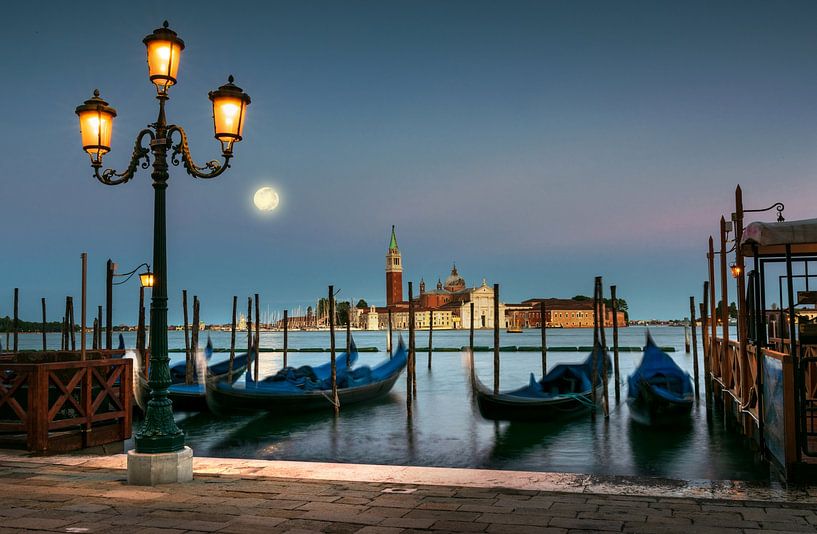 Evening in Venice with gondolas by Alex Neumayer