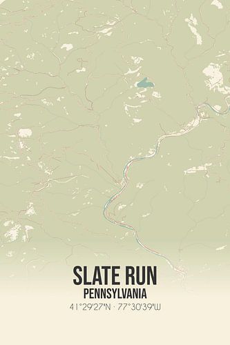 Alte Karte von Slate Run (Pennsylvania), USA.