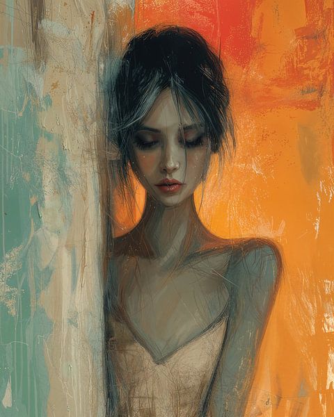 Portrait moderne et abstrait par Carla Van Iersel