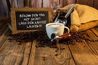 Coffee break with saying