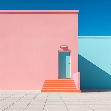 Minimalism peach blue van Natasja Haandrikman