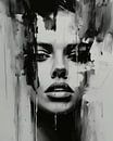 Abstract portret in zwart-wit van Carla Van Iersel thumbnail