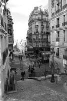 Métro Lamarck - Caulaincourt Paris (noir et blanc)