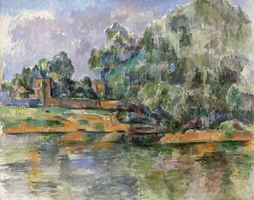 Oever van de Seine bij Médan (ca. 1885-1890) van Peter Balan