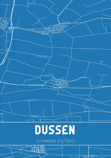 Blueprint | Map | Dussen (North Brabant) by Prints of Place