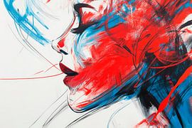 Leidenschaftlicher Gesichtsausdruck in Farben von Poster Art Shop