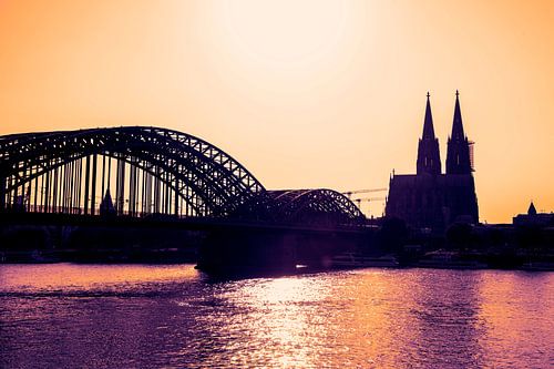 Cologne Panorama Sunset at the Cathedral