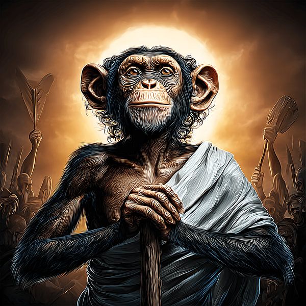 The enlightened primate by Vythryd Arts