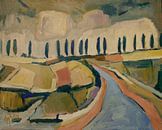 Red cycle paths along the road Wittem to Eys by Nop Briex thumbnail
