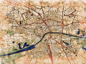 Kaart van Ingolstadt in de stijl 'Serene Summer' van Maporia