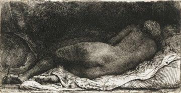 Rembrandt van Rijn, Femme nue couchée sur le dos, 1658 sur Atelier Liesjes