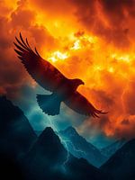 Lebendiger Adler Silhouette Sonnenuntergang