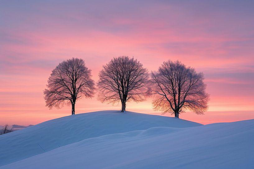 Sprookjesachtig landschap in de winter van fernlichtsicht