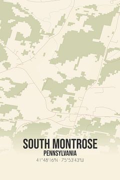 Carte ancienne de South Montrose (Pennsylvanie), USA. sur Rezona