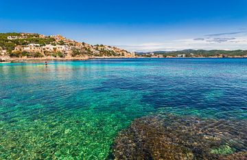 Idyllic view of the beautiful coast of Cala Fornells on Mallorca island, Spain Mediterranean Sea by Alex Winter