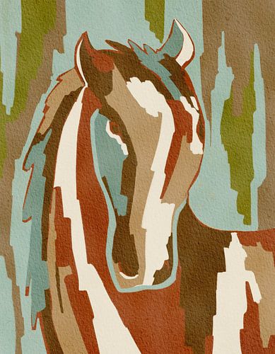 Portrait abstrait d'un cheval