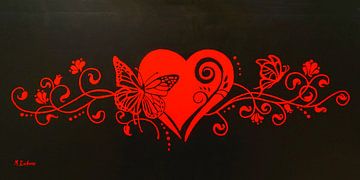 Bloemversiering met hart en vlinder van Marita Zacharias