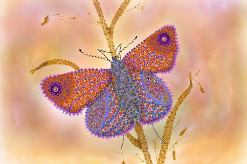 Œuvre d'art Pointillisme VLINDER sur Studio Spanjersberg