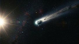 Comet Trailing Through a Starry Deep Space with Bright Solar Lig by Markus Gann