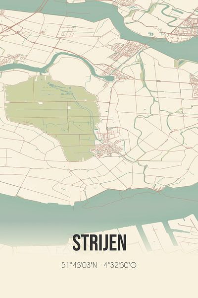 Vintage map of Strijen (South Holland) by Prints of Place