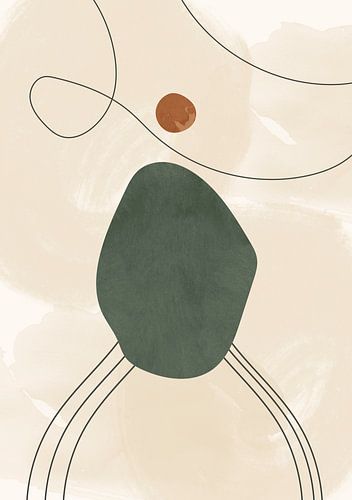 Scandinavische abstractie op goud