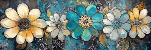 Levendige Bloementexturen Kunst