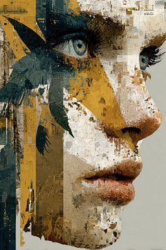 surrealistisch abstract portret vrouw van Egon Zitter