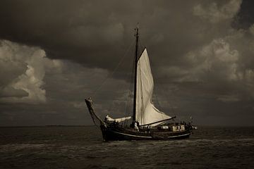 Sailing yacht at sea by Sander Meijering
