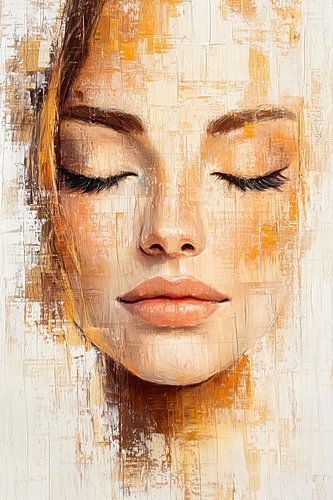 Beautiful Abstract Painting of Woman's Face by Beeld Creaties Ed Steenhoek | Photography and Artificial Images