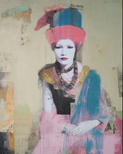 Buntes Porträt in Pastellfarben