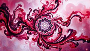 Hart van Energie – Abstracte Mandala in Beweging