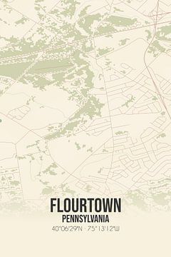 Vintage landkaart van Flourtown (Pennsylvania), USA. van MijnStadsPoster