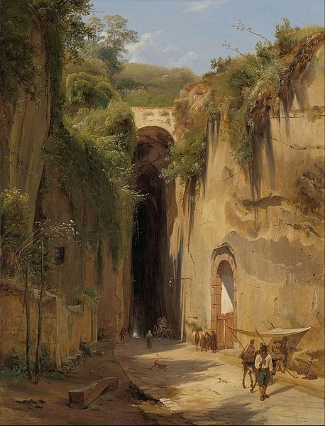Antony Sminck Pitloo-The Grotto of Posillipo in Naples by finemasterpiece