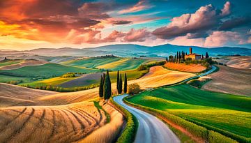 Toscane met landschap van Mustafa Kurnaz