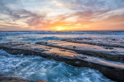 Een kolkende zonsondergang - La Jolla, Californië