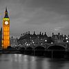Panorama Big Ben en partie noir / blanc Londres sur Anton de Zeeuw